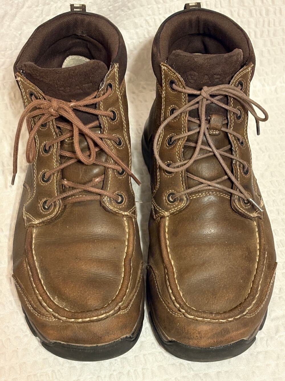 Ariat Edge Men’s Size 9.5 Moc/Chukka Work Boots Beat Up but Lots of Life Left.